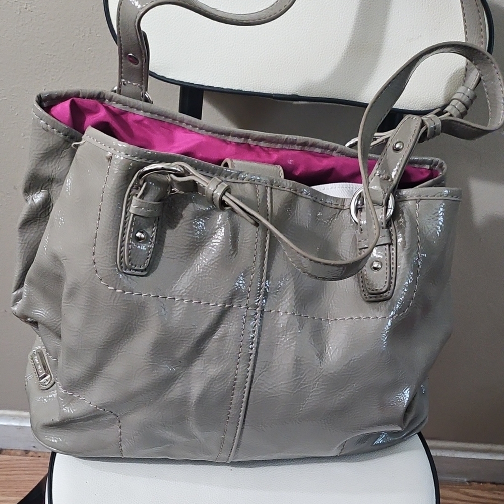 Nine West Gray Shoulder Bag with Pink Lining